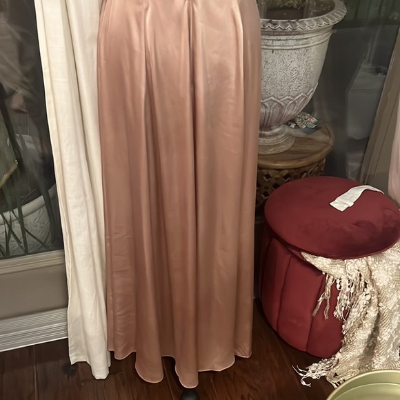 Galina Signature David’s Bridal bridesmaid dress gown illusion Keyhole - Sand 4 - Picture 14 of 17